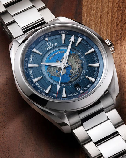 Aqua Terra Worldtimer 43mm — Classic Blue